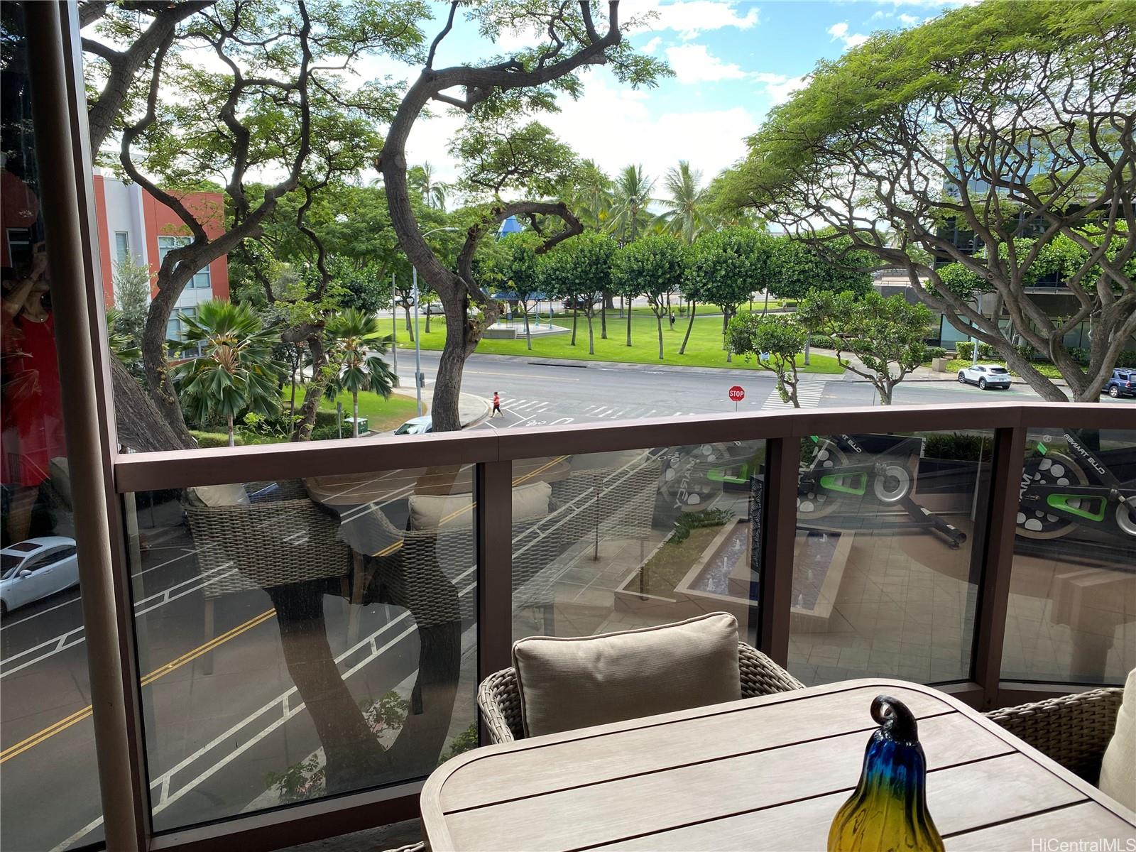 a view of a two chair in the balcony