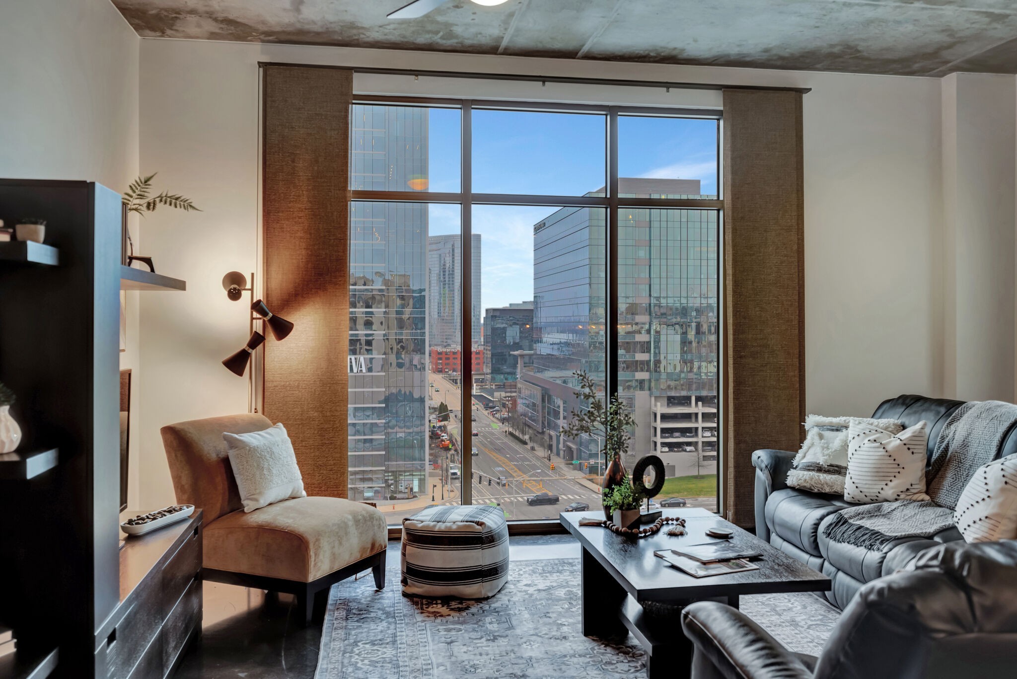 This tenth floor unit has a beautiful view of downtown.