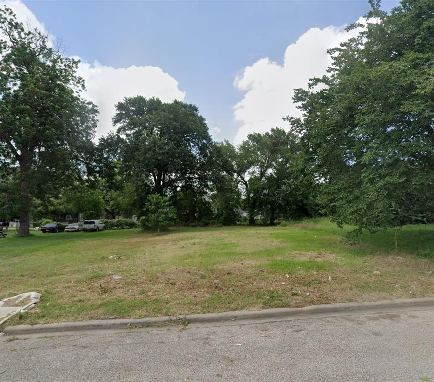 a view of a field with a trees