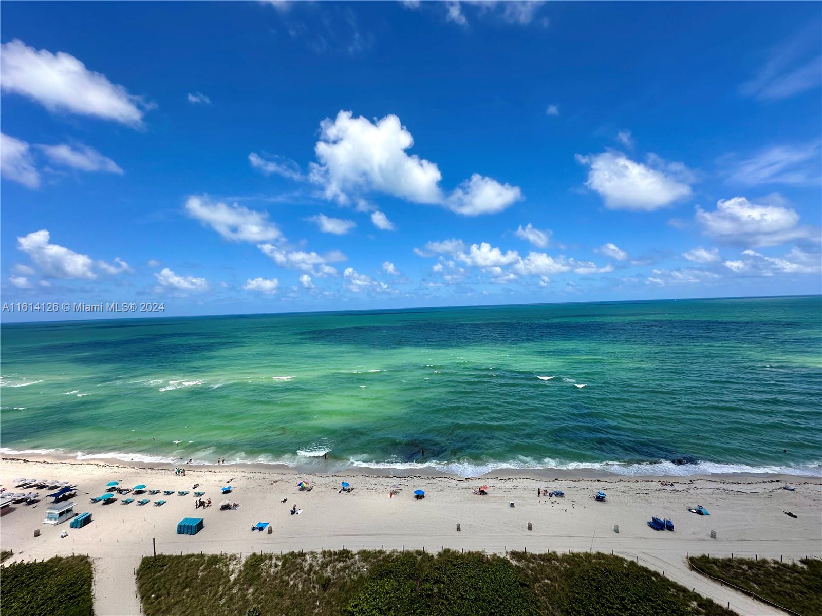 a view of an ocean beach