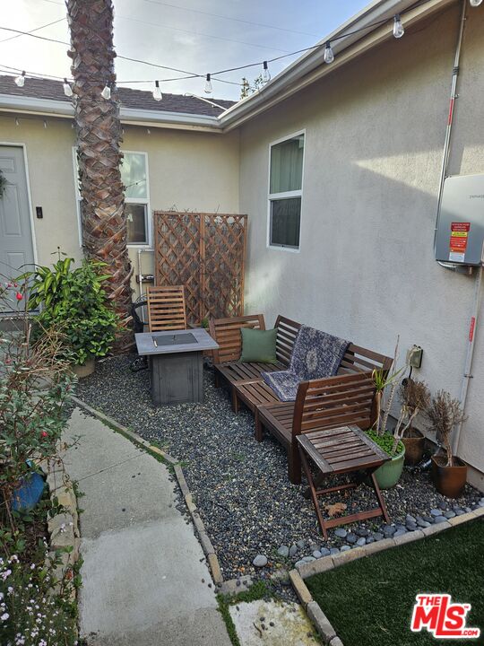 a outdoor living space with patio furniture