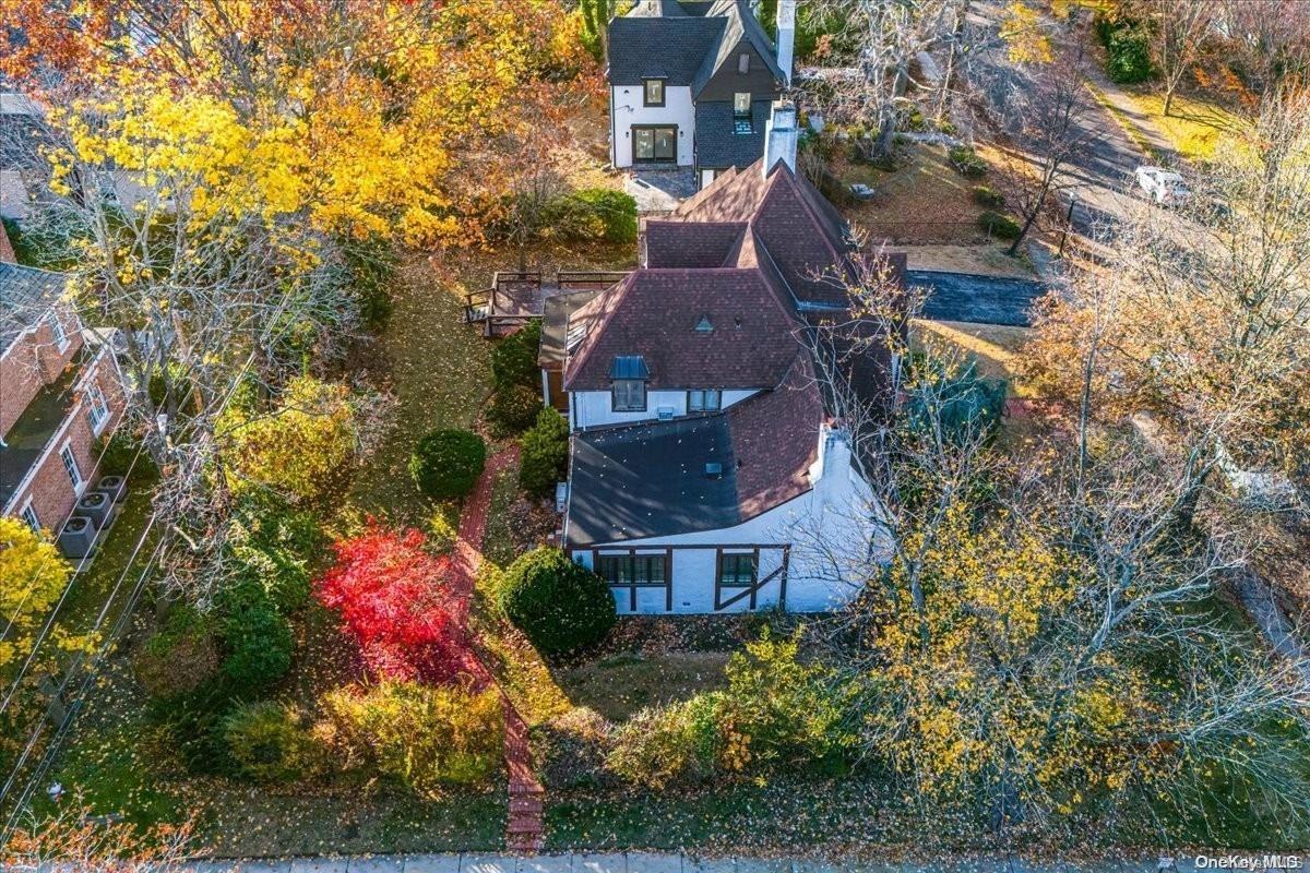 an aerial view of a house