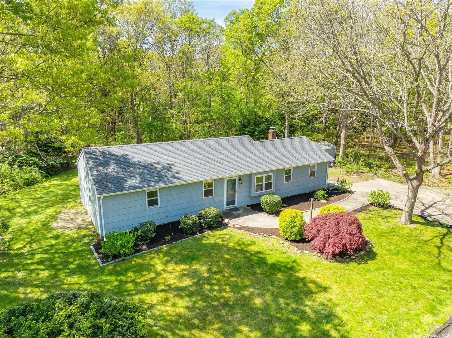 an aerial view of a house