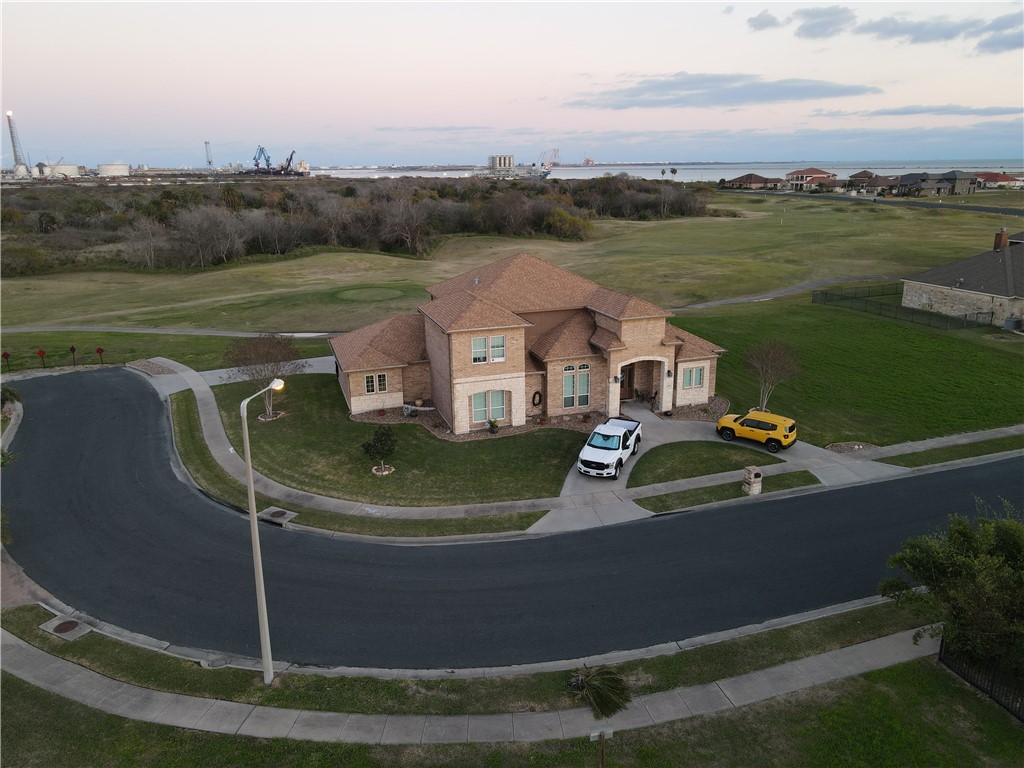 an aerial view of a house having yard