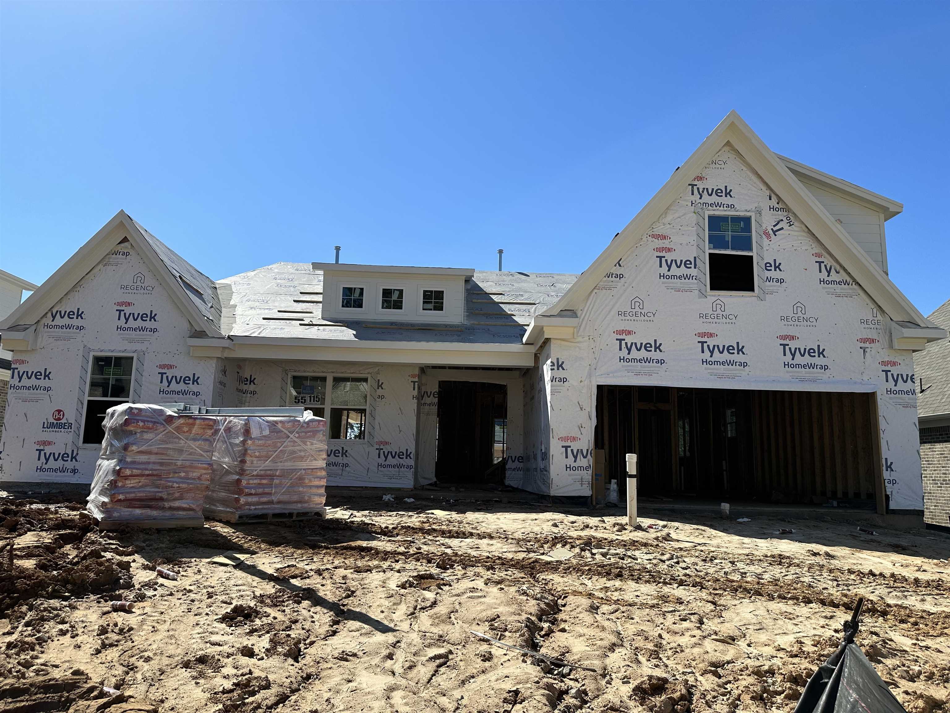 a front view of a house with a space