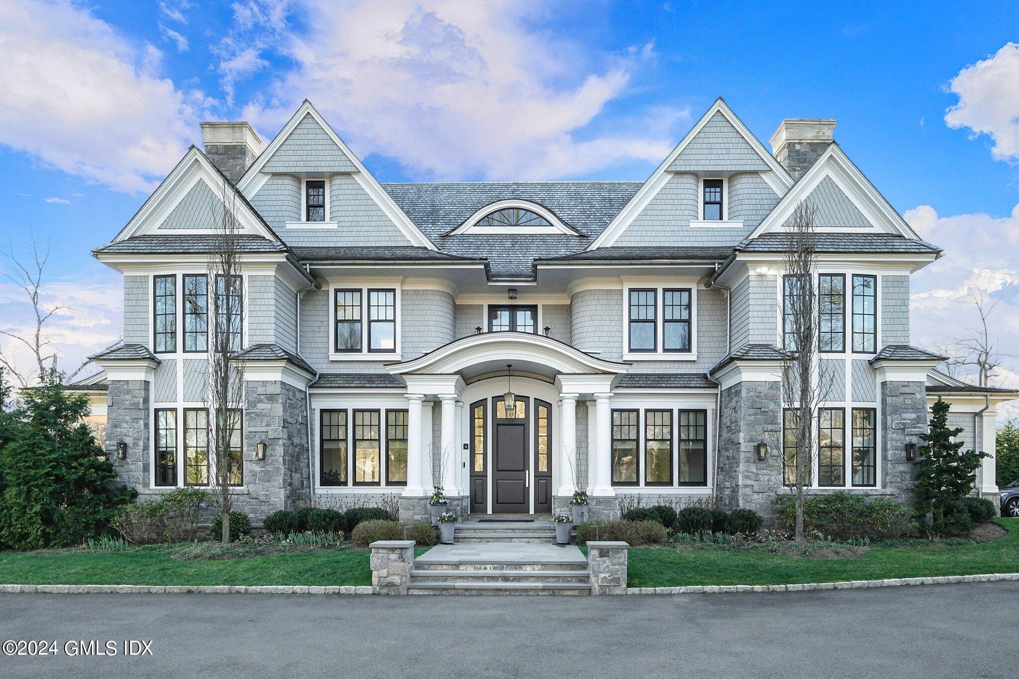 a front view of a residential houses