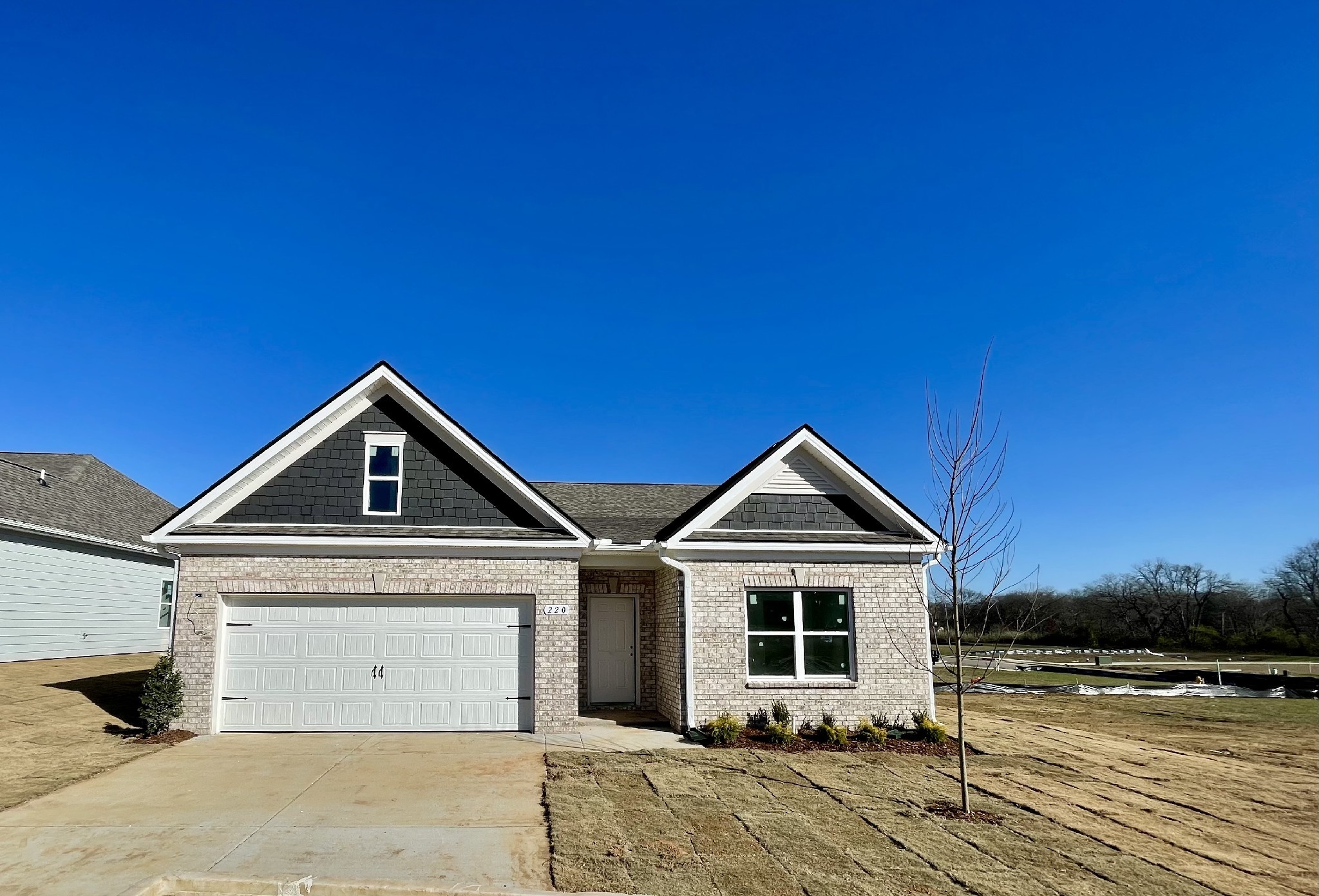 a front view of a house with yard