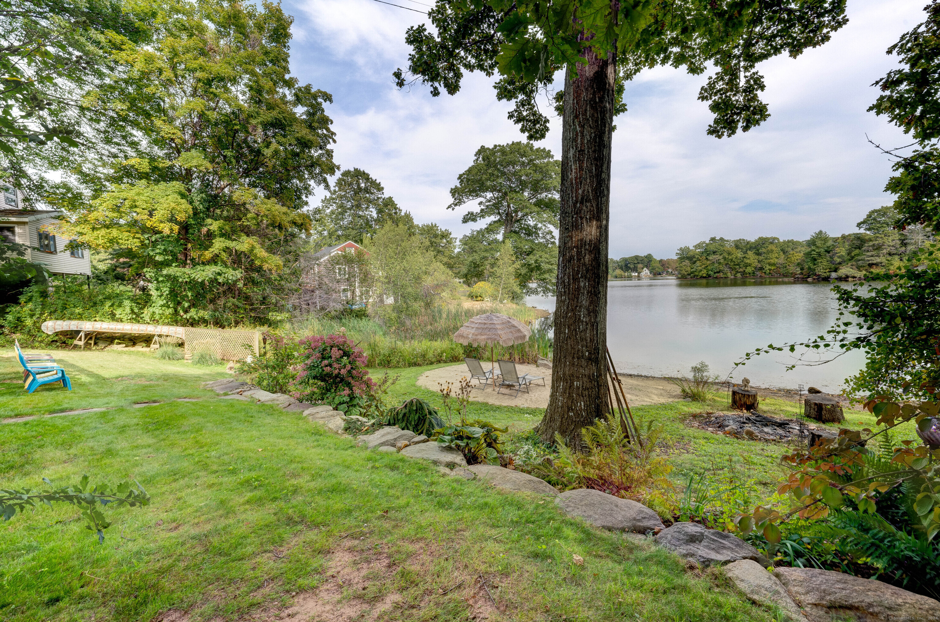 a view of a lake with a lake