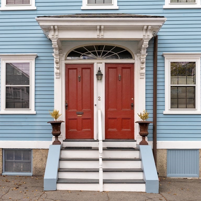 a front view of a house with a window