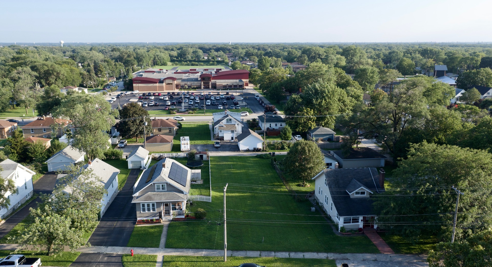 an aerial view of multiple house