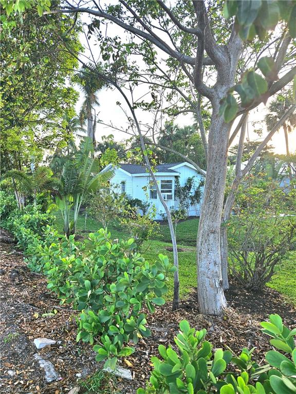 a backyard of a house with lots of green space