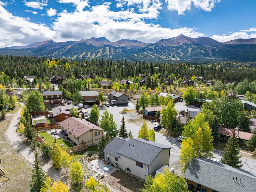 a view of a city with mountains in the background