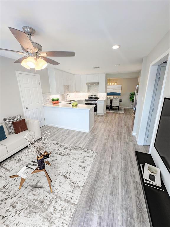 a view of kitchen and sink