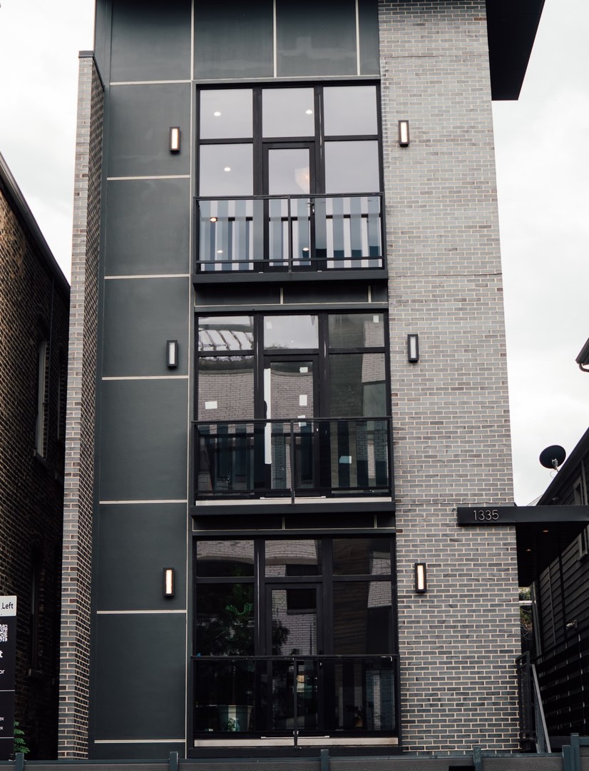 a front view of a building with shower