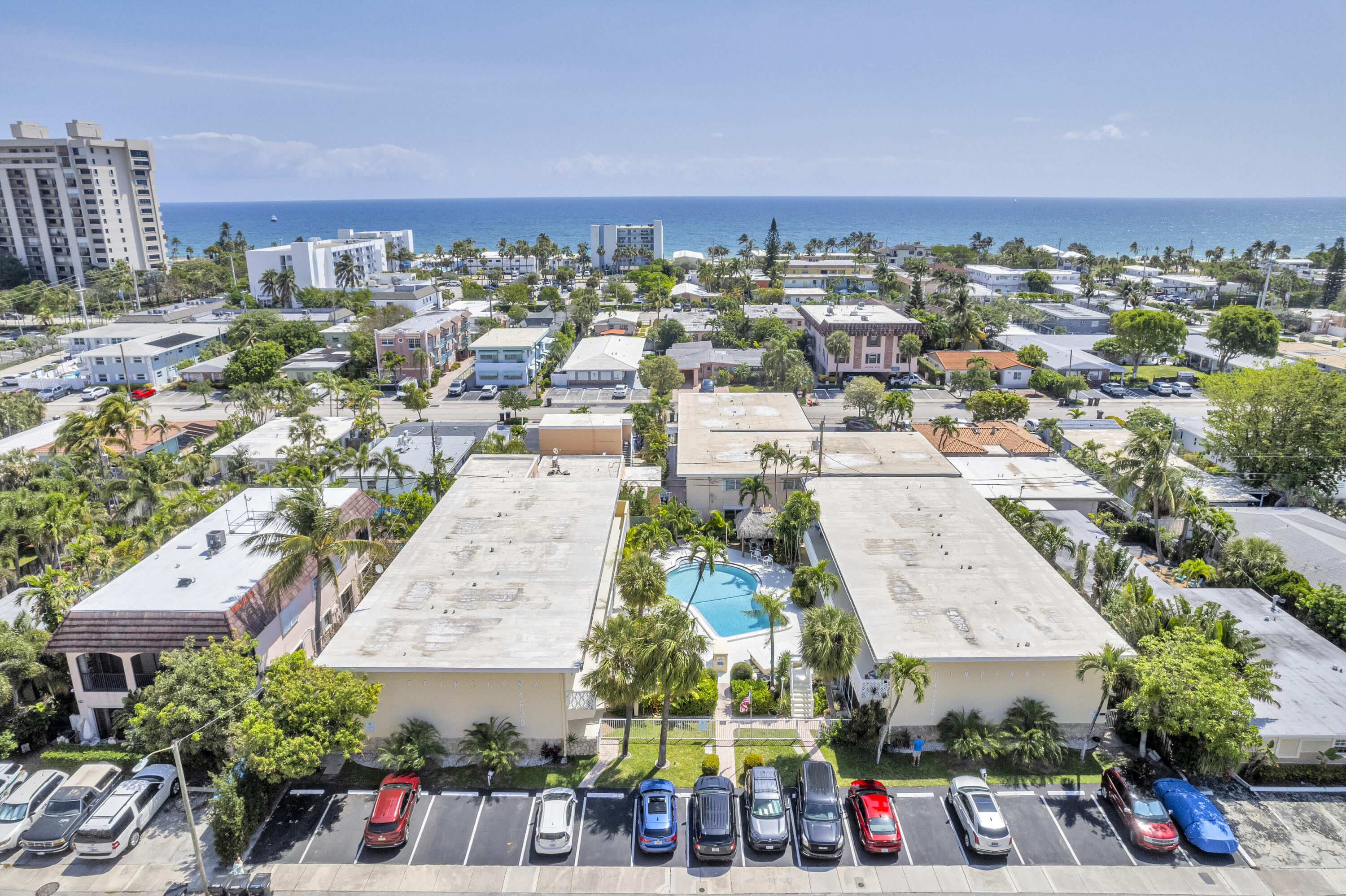 an aerial view of multiple house