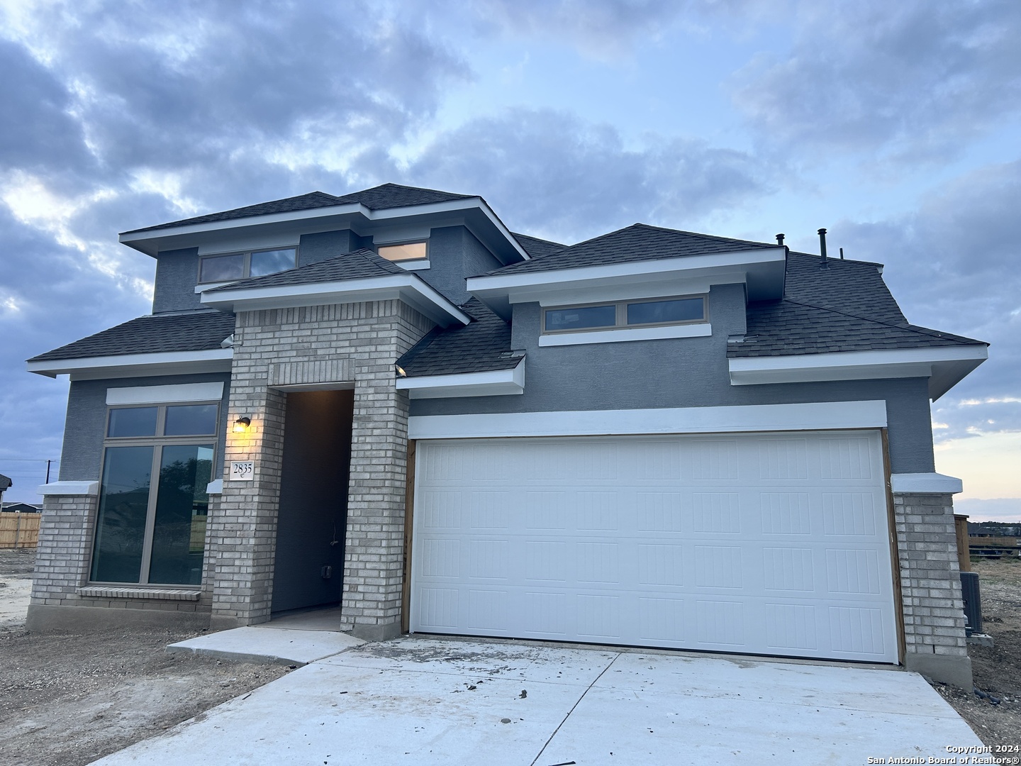 a view of a house with a space