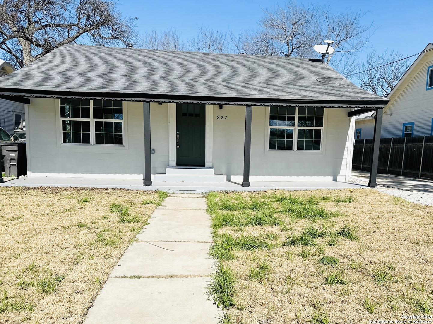 a front view of a house