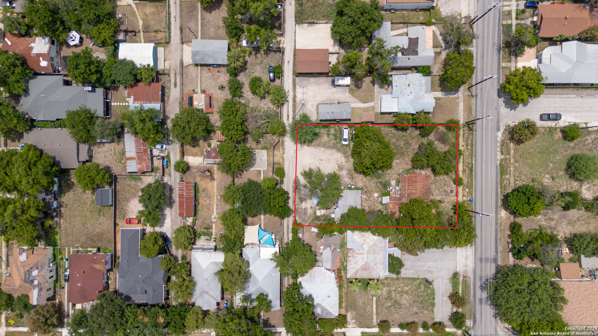 an aerial view of multiple house