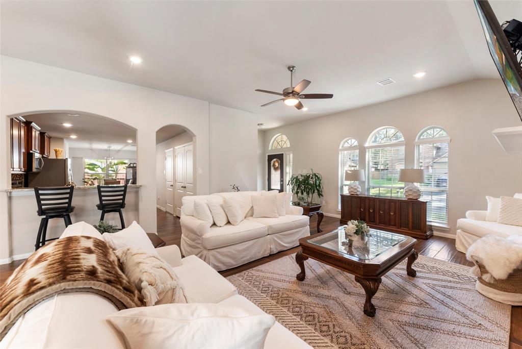 a living room with furniture