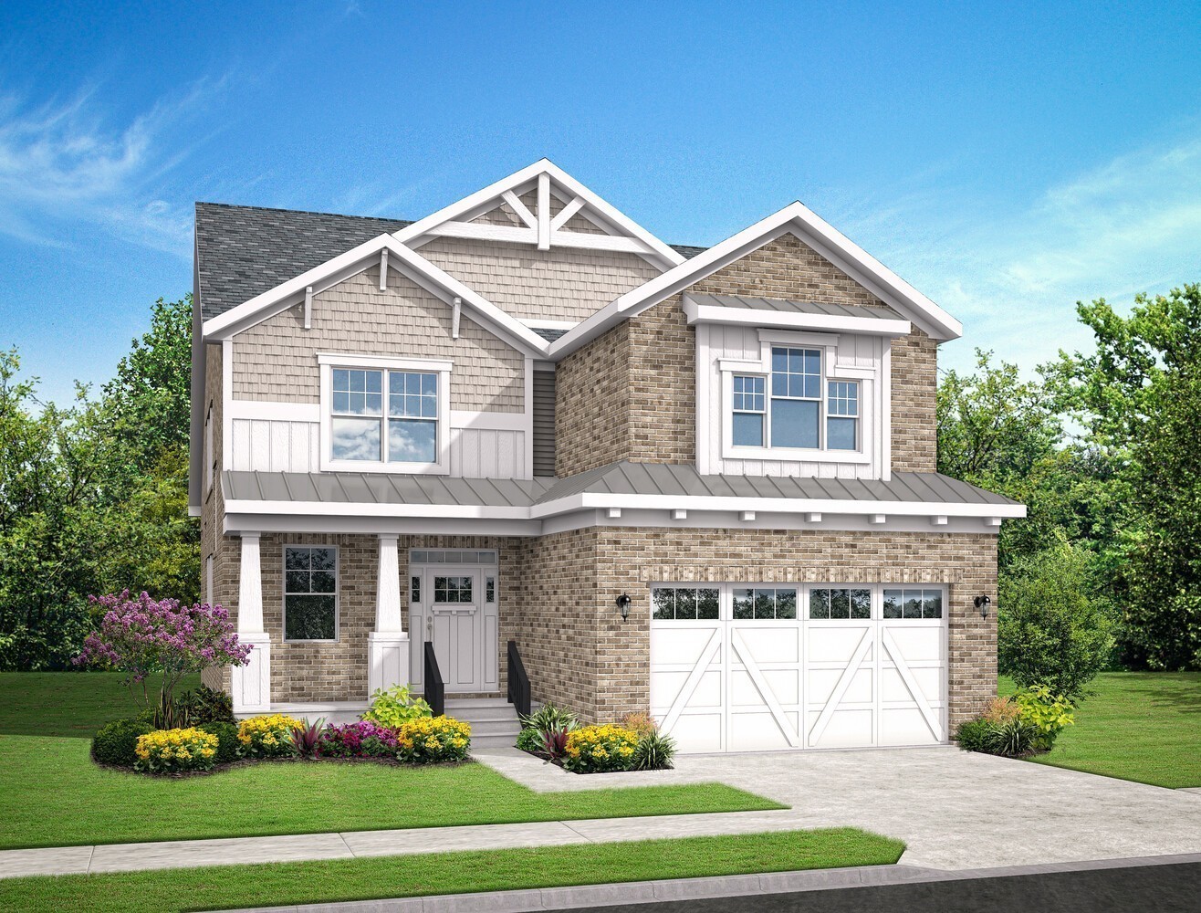 Welcome to The Schell Brothers Hadley Plan! This is a rendering of the included Craftsman Elevation for this plan. Renderings are for representation purposes only.