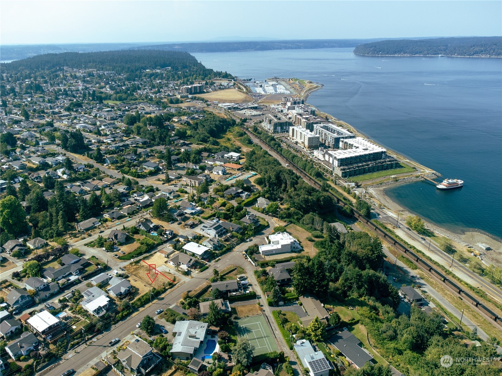 an aerial view of multiple house