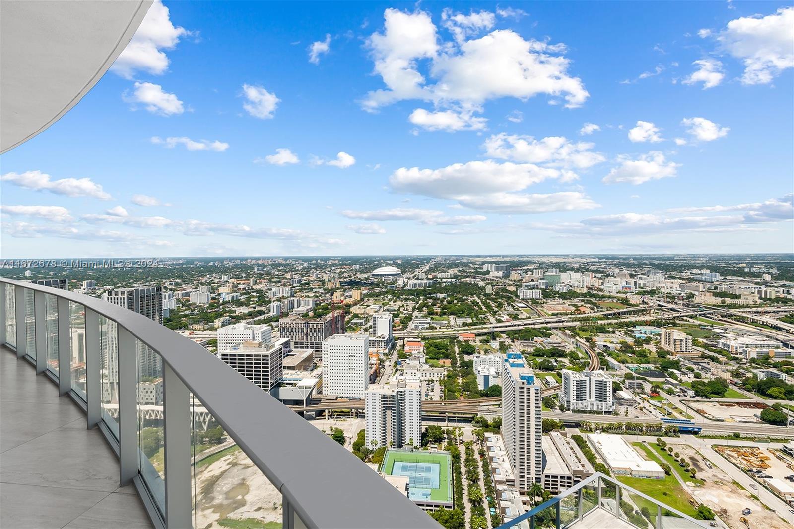 a view of city with balcony