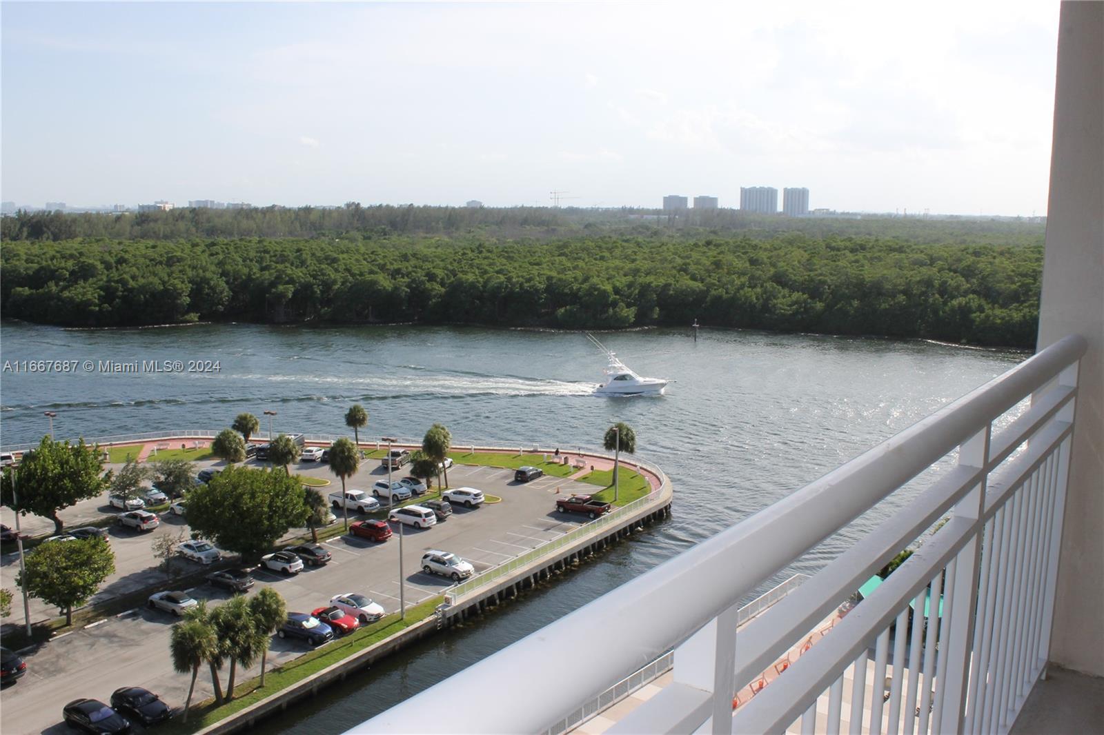 a view of a lake from a balcony