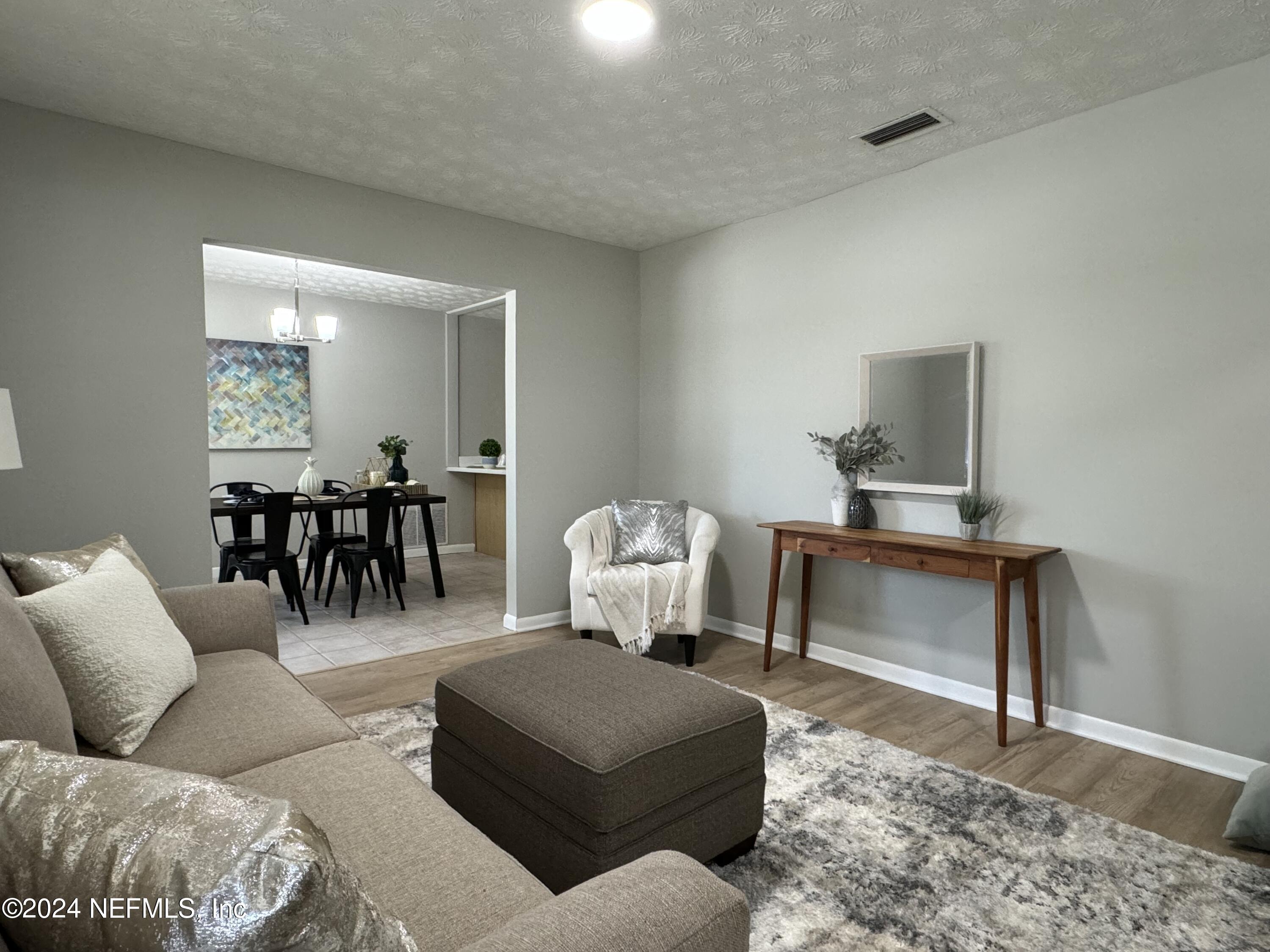 a living room with furniture