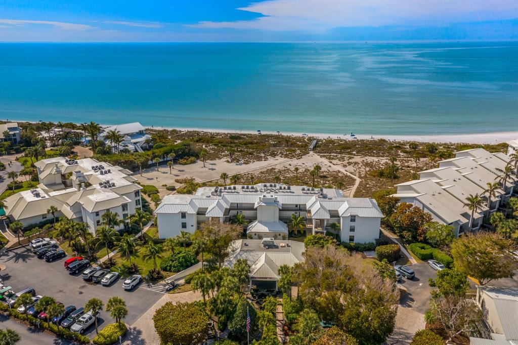 Aerial view of the Beach Chalet building (Club admin offices located in front)