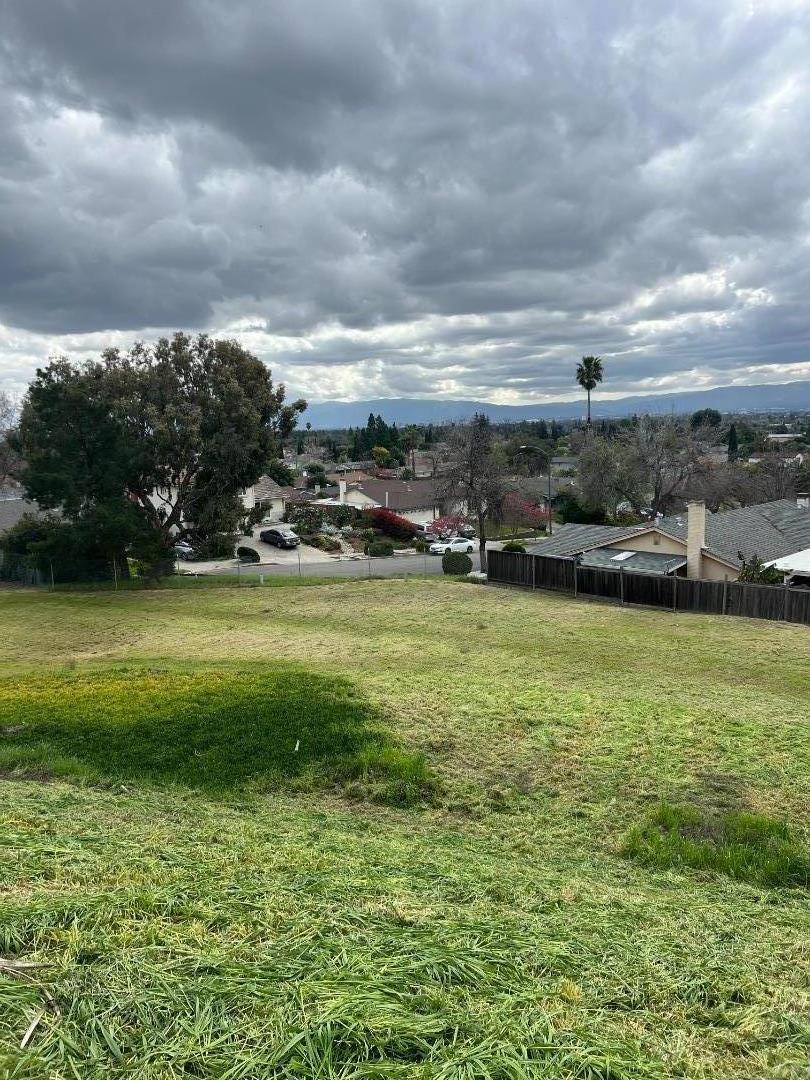 a view of yard with ocean and lots of green space