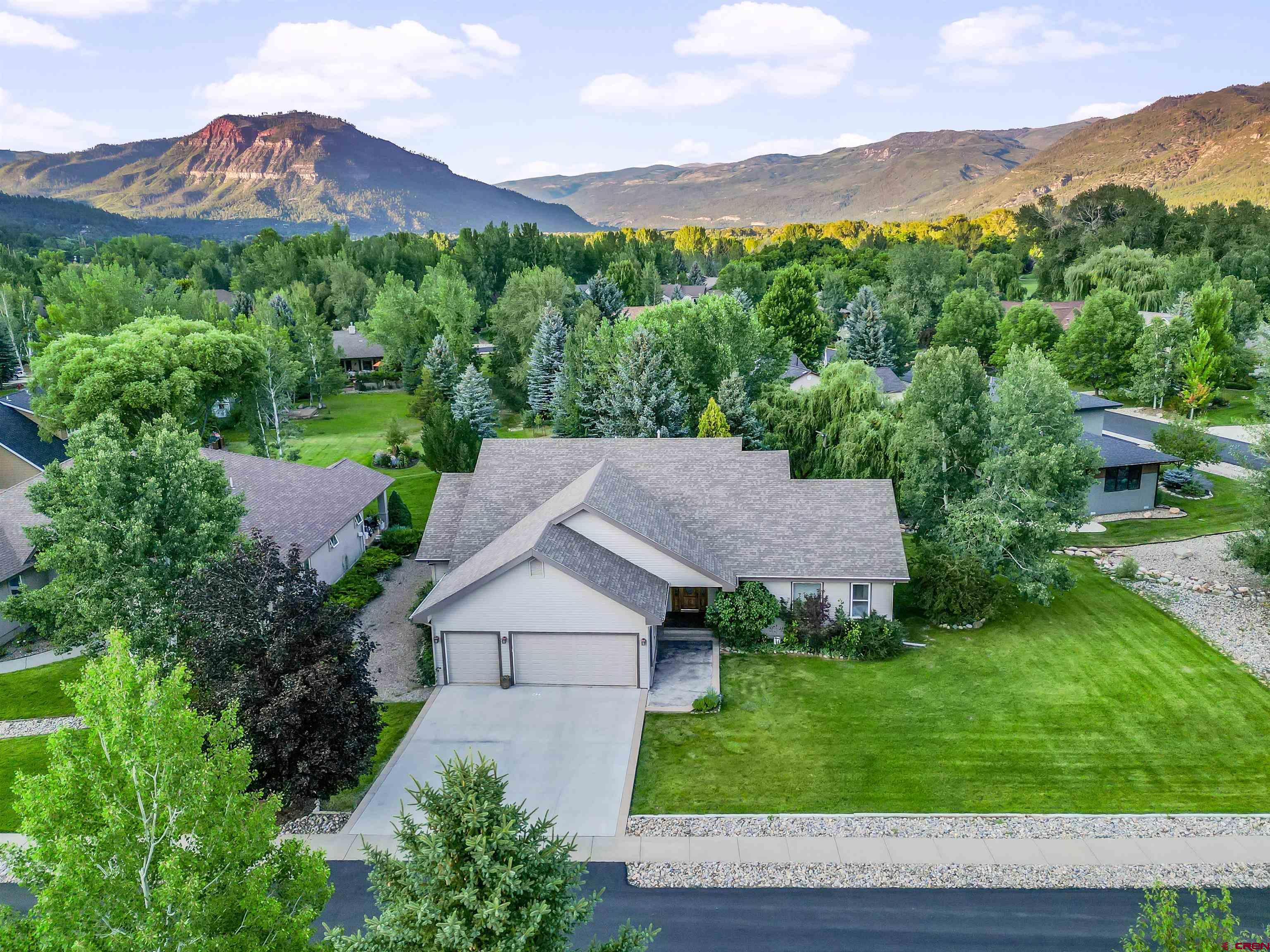 an aerial view of a house