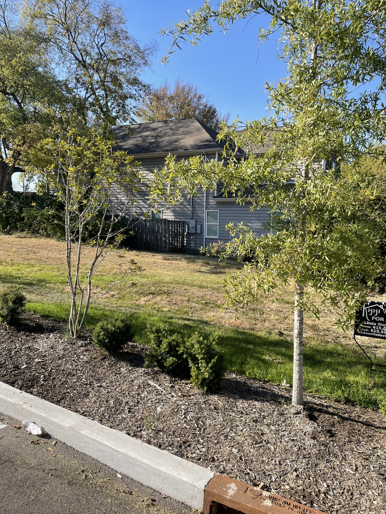 a view of a backyard