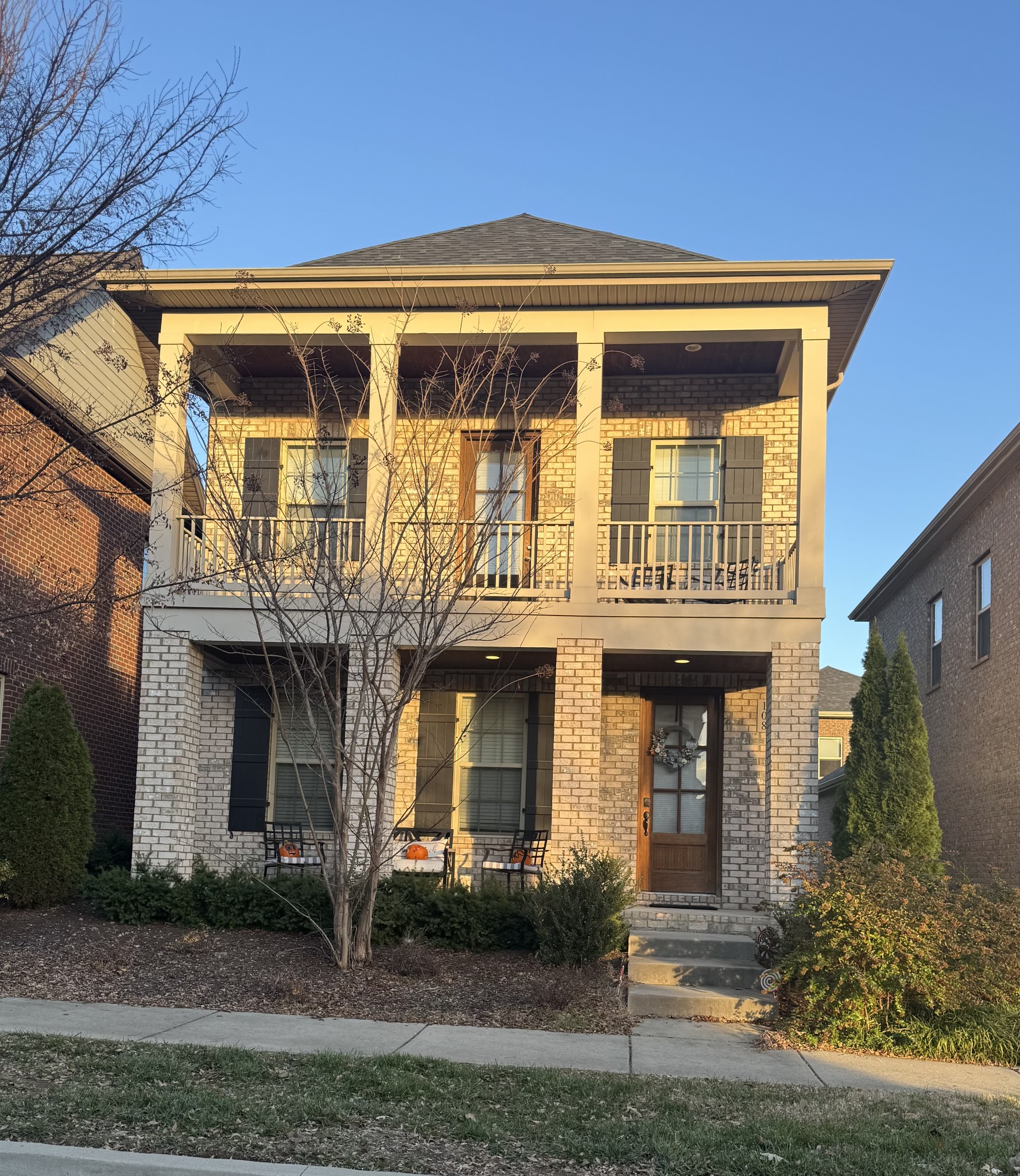 a front view of a house