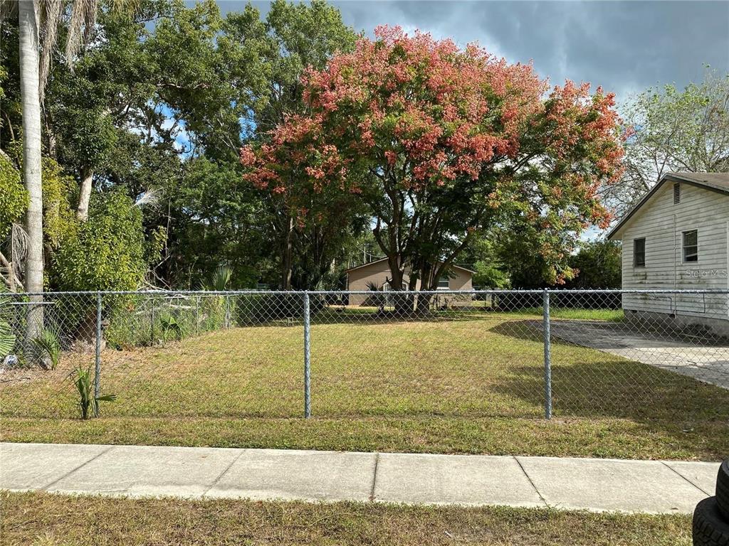 a view of a backyard