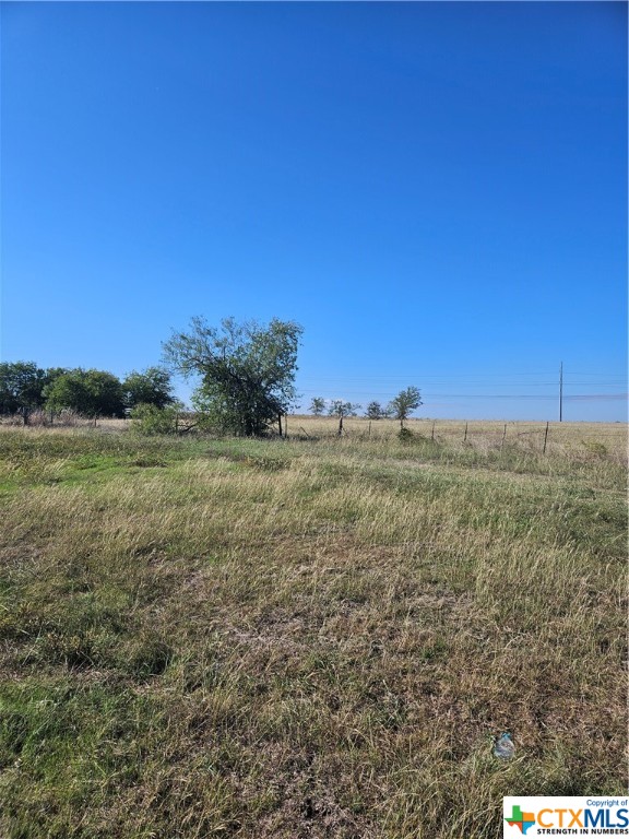 a view of a field with an ocean