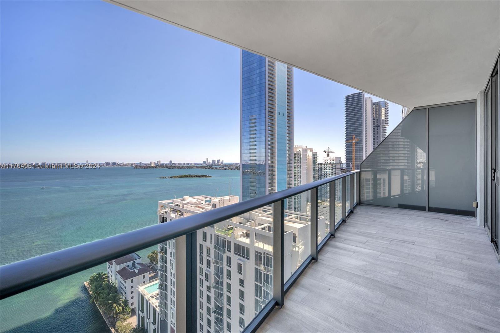 a view of balcony and an ocean