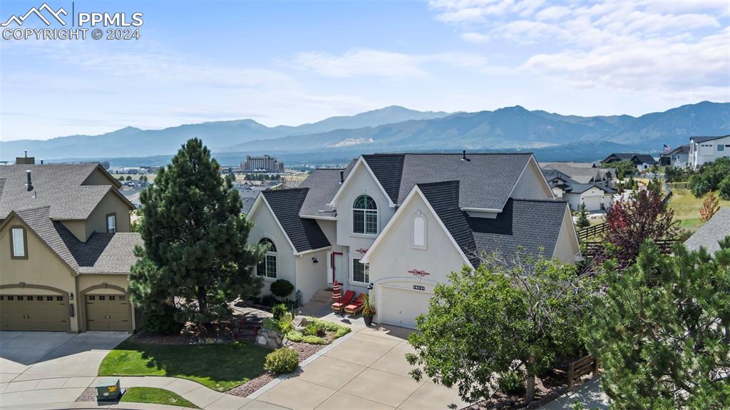 an aerial view of a house