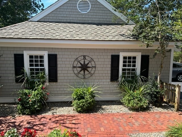 a front view of a house