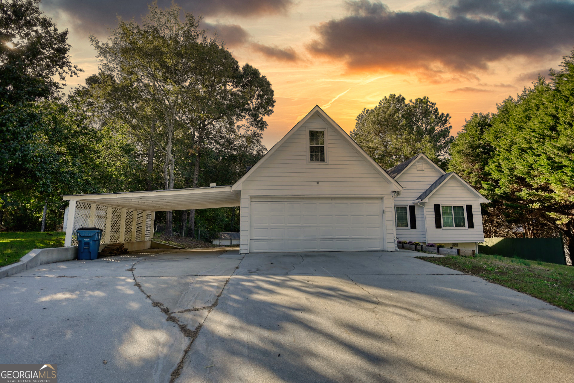 a view of a house with a patio