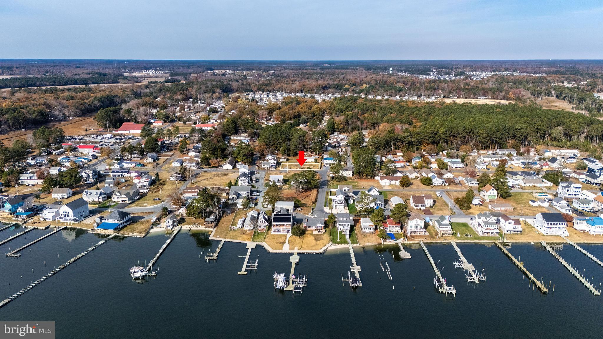 an aerial view of multiple house