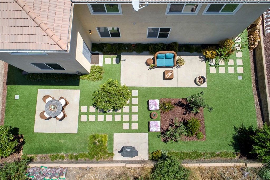 an aerial view of a house