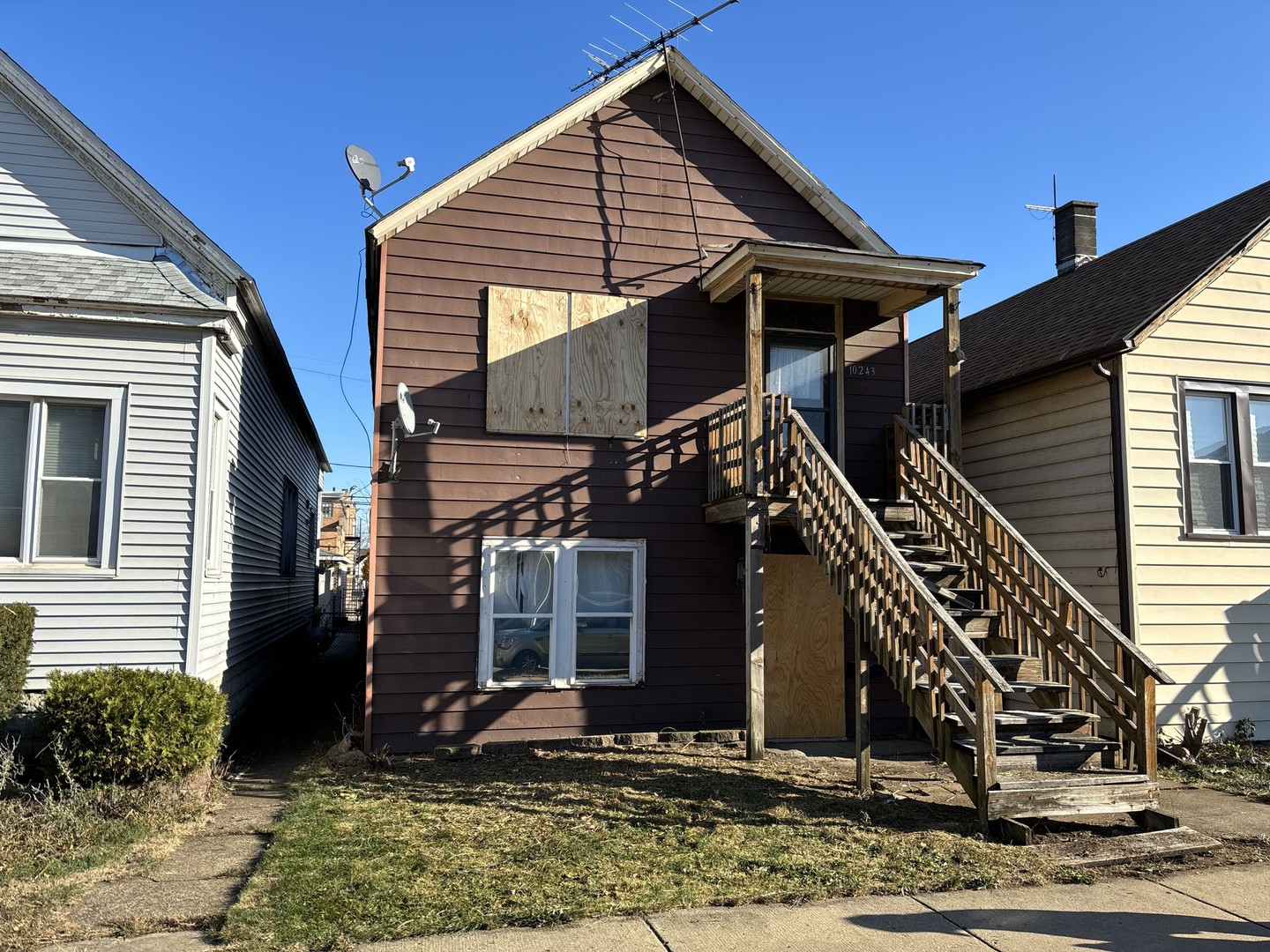 a front view of a house