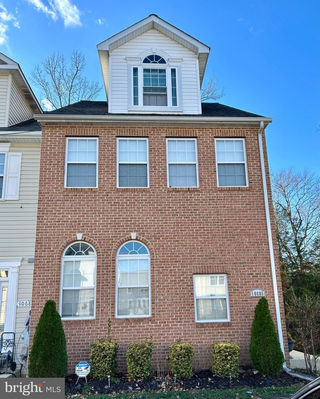 a front view of a house