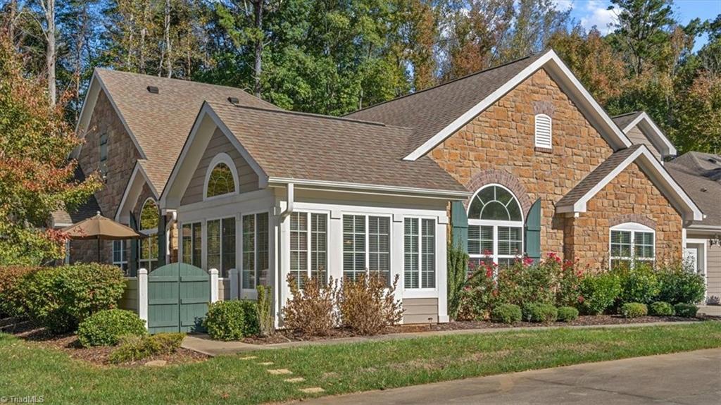 Stone and plank exterior with glorious windows