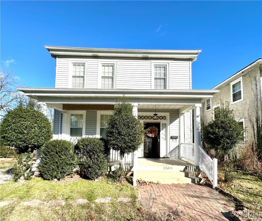 View of front property with a porch