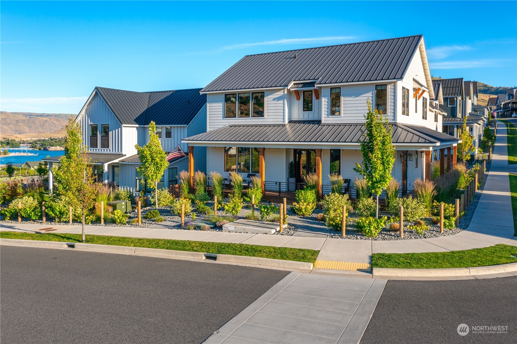 a view of a building with a yard