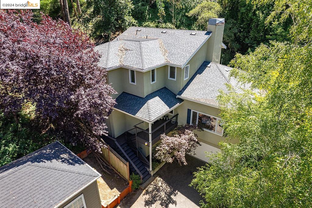 an aerial view of a house