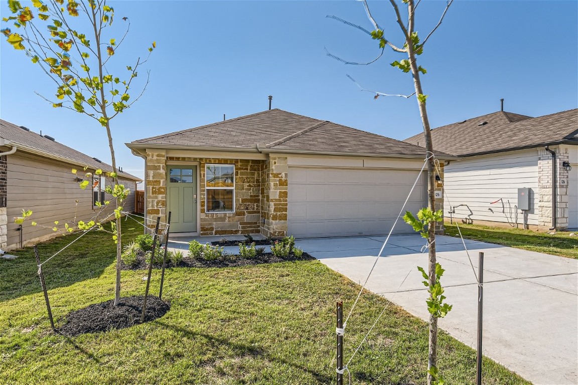 a house view with a garden space