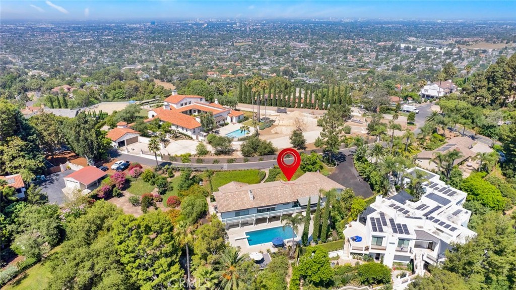 11352 Murray Ln, neighboring the most exclusive estates in North Tustin. West facing view overlooking Jensen / Hormuth Estate.