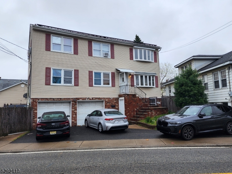 a car parked in front of a house